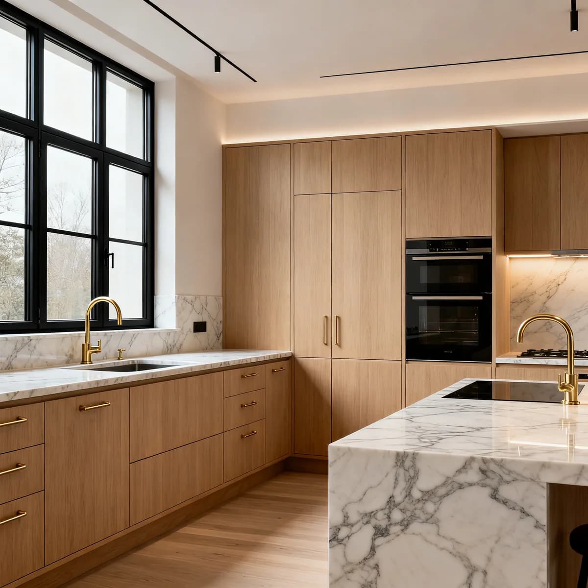 Fenêtre PVC anthracite dans un appartement contemporain premium